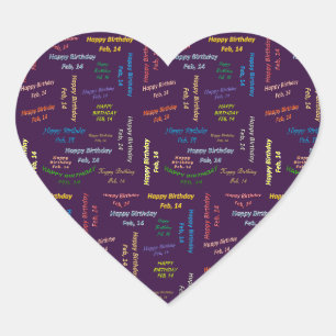 Cœur Sticker d'anniversaire du 14 février