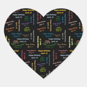 Cœur Sticker d'anniversaire du 15 avril