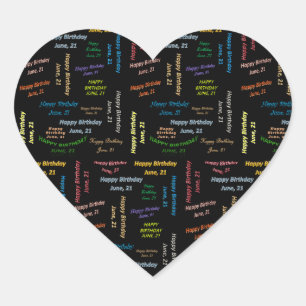 Cœur Sticker d'anniversaire du 21 juin