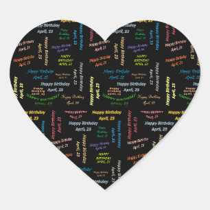 Cœur Sticker d'anniversaire du 23 avril
