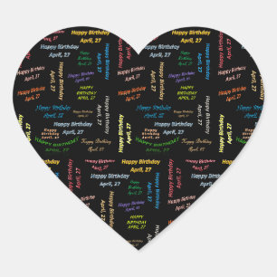 Cœur Sticker d'anniversaire du 27 avril