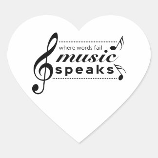Cœur Sticker de citation de musique l Musique parle