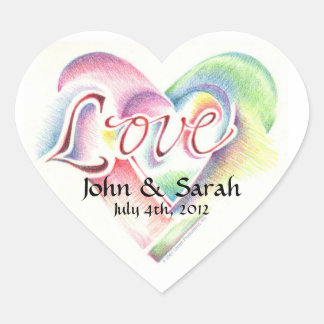Cœur Sticker de coeur avec lettre d'amour