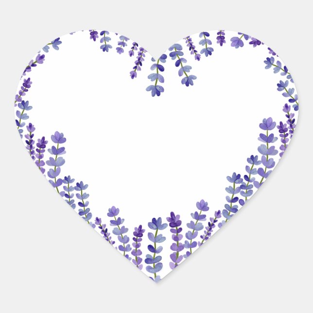 Cœur Sticker de coeur de lavande (Devant)