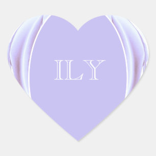 Cœur Sticker de coeur de Rose métallique de lavande