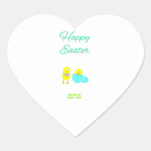 Cœur Sticker de coeur des enfants de Pâques