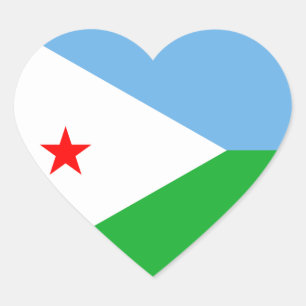 Cœur Sticker de coeur du drapeau de Djibouti
