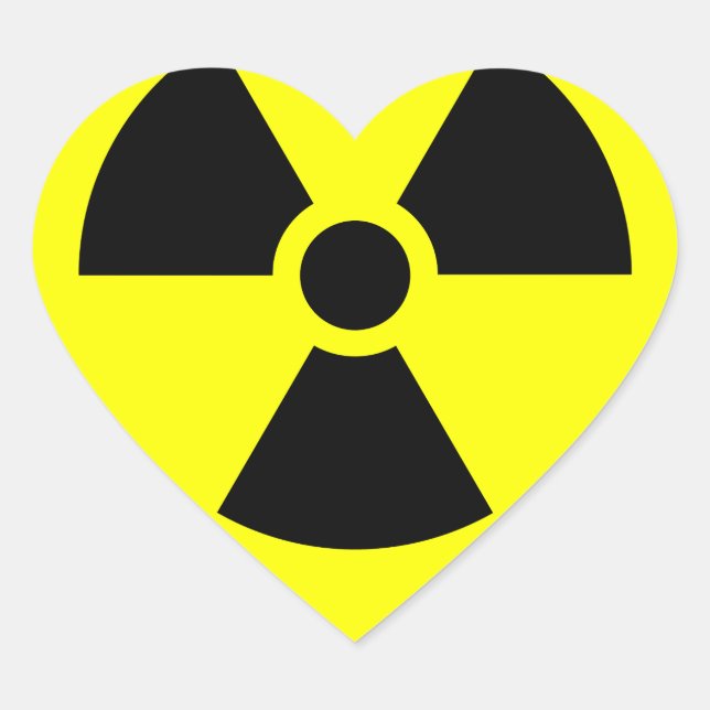 Cœur Sticker de coeur du panneau de radiations (Devant)