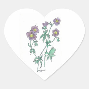 Cœur Sticker de coeur en géranium bleu