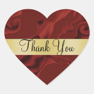Cœur Sticker de coeur en Merci à spirale rouge