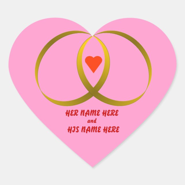 CŒUR STICKER DE COEUR ET D'ANNEAU (Devant)