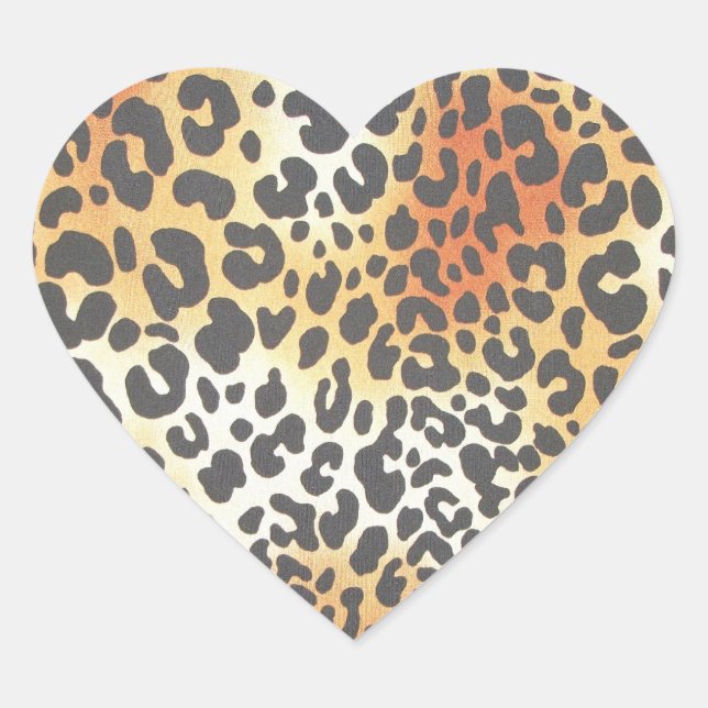 Cœur Sticker de coeur léopard (Devant)