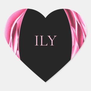 Cœur Sticker de coeur rose Rose métallique