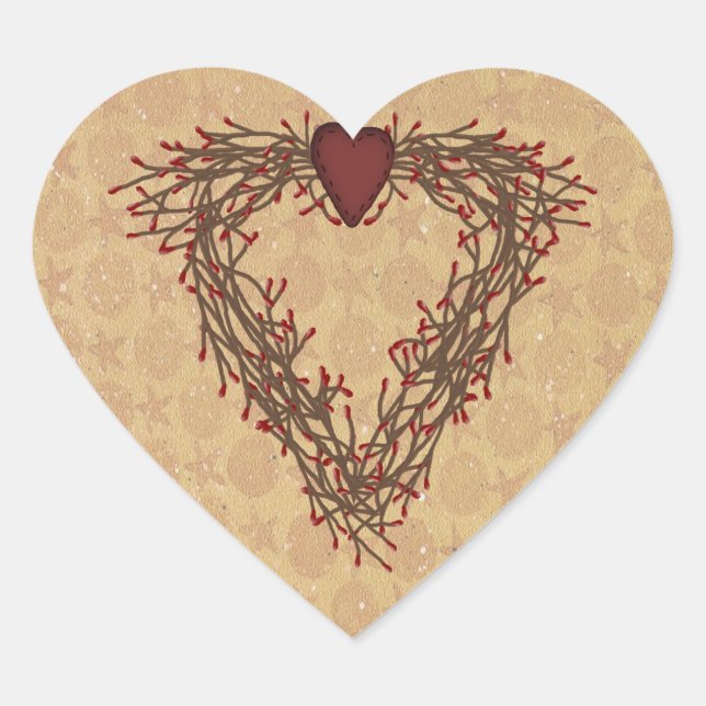 Cœur Sticker de couronne de coeur de canneberge (Devant)