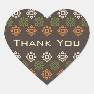 Cœur Sticker de Merci Brown Motif rétro