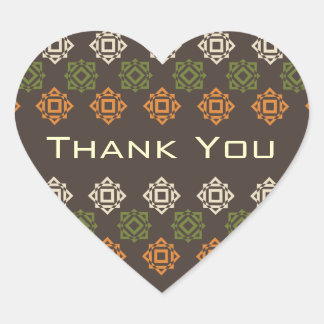 Cœur Sticker de Merci Brown Motif rétro