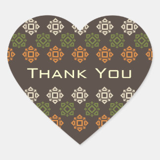 Cœur Sticker de Merci Brown Motif rétro