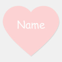 Sticker de nom de forme de coeur rose