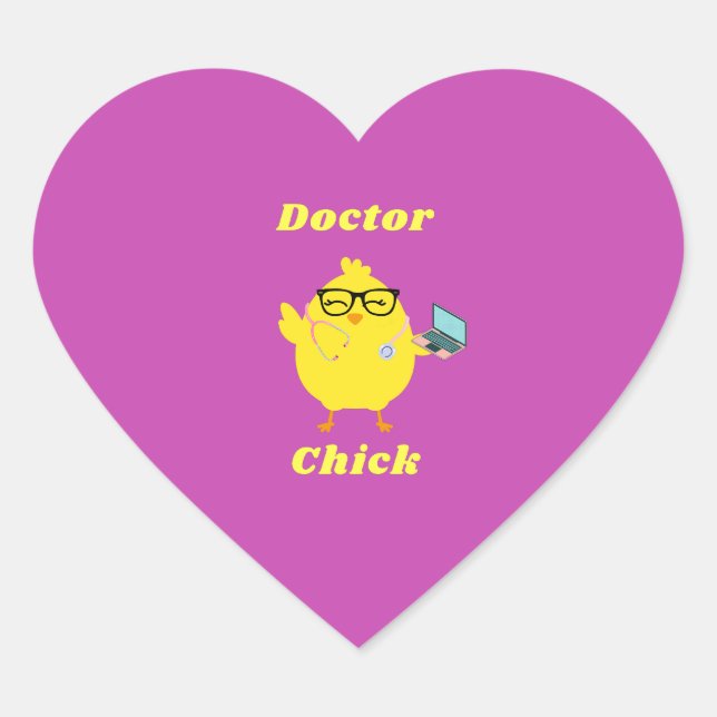 Cœur Sticker de Pâques Chick Funny (Devant)