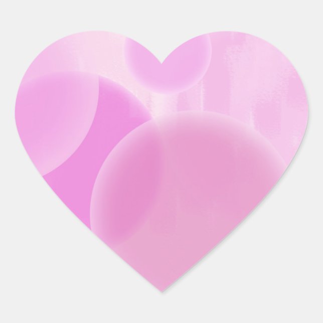 Cœur Sticker en bulles roses (Devant)