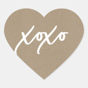 Cœur Sticker en forme de coeur xoxo