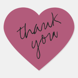 Cœur Sticker en Merci de coeur rose