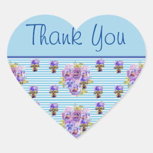 Cœur Sticker en Merci floral Pansy Flower