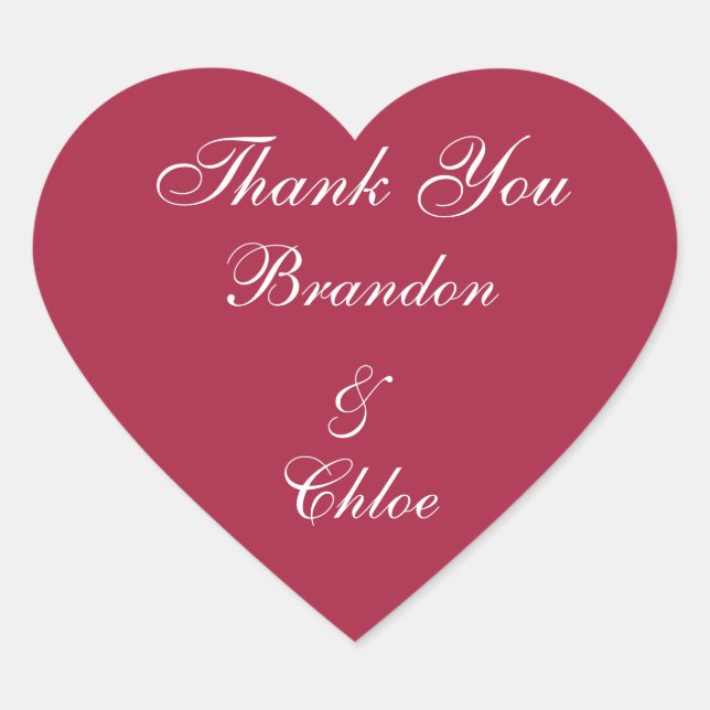 Cœur Sticker en Merci Ruby Red et Pearls (Devant)