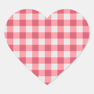 Cœur Sticker En vichy rose - Vibes douces et mignonnes