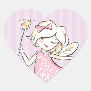 Cœur Sticker Fairy Princess Anniversaire