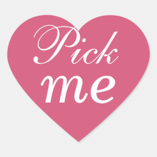 Cœur Sticker Fuchsia and White Pick Me
