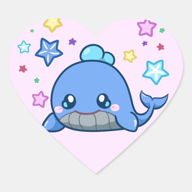 Cœur sticker Heart Whale (Devant)