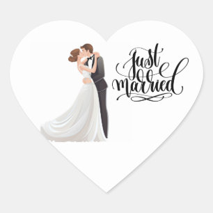 Cœur Sticker juste marié