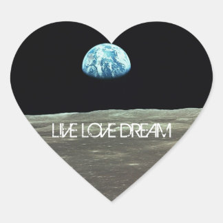 Cœur Sticker LiveLoveDreamHeartEarthRise