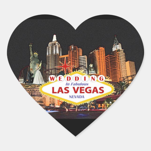 Cœur Sticker mariage À Las Vegas (Devant)
