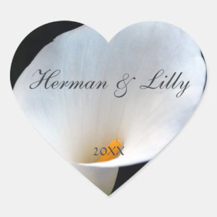 Cœur Sticker Mariage de coeur personnalisé à l'orchidée