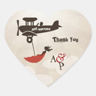 Cœur Sticker Mariage LOVE FLIGHT