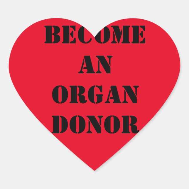 Cœur Sticker pour don d'organe (Devant)