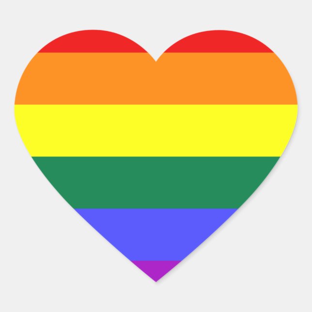 Cœur Sticker pour drapeau de la fierté arc-en-ciel (Devant)