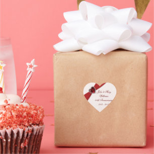 Cœur Sticker pour le 40e anniversaire du Mariage Damask