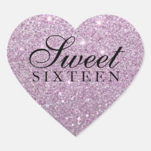 Cœur Sticker - Purple Parties scintillant Fab Sweet 16