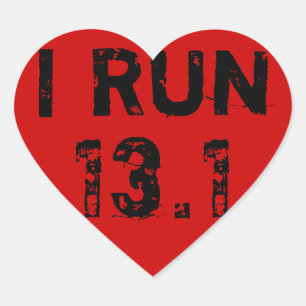 Cœur Sticker Red Heart I Run 13.1