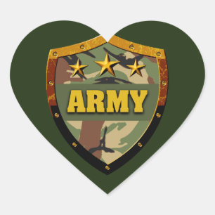 Cœur Sticker rond classique de l'armée de l'amour