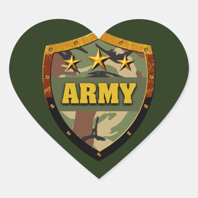 Cœur Sticker rond classique de l'armée de l'amour (Devant)