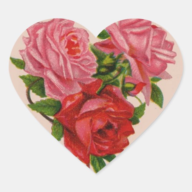 Cœur Sticker Rose Valentine (Devant)