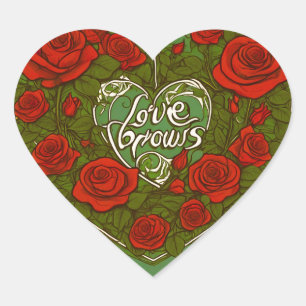 Cœur Sticker Symbole d'Amour Romantique - Coeur des ros