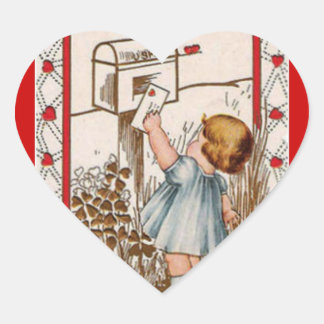 Cœur Sticker Valentine vintage pour la petite fille