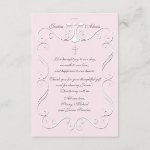 Coeur tendre rose Merci religieux vertical