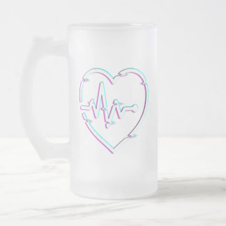 Coeur Vérifier Gelé Verre Mug