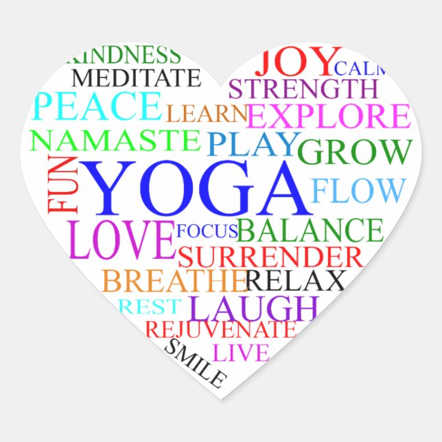 Coeur Yoga Sticker (Devant)